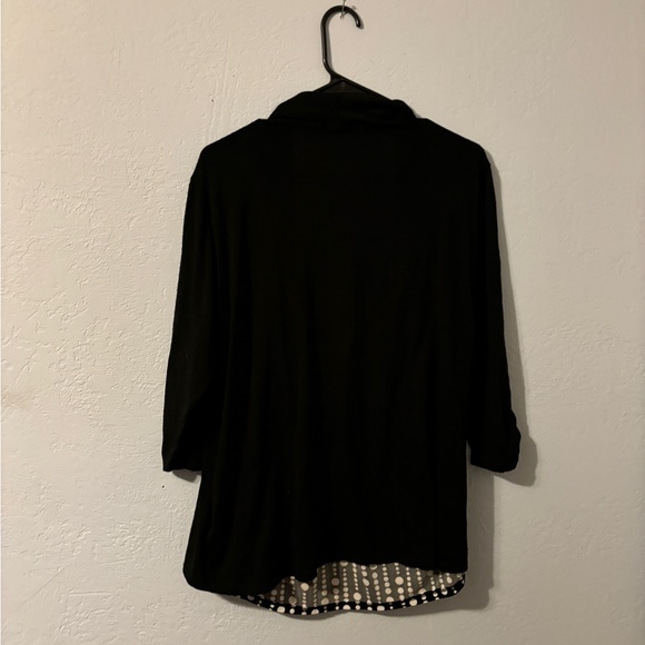 Polka dot faux jacket zippered blouse - Picture 6 of 7